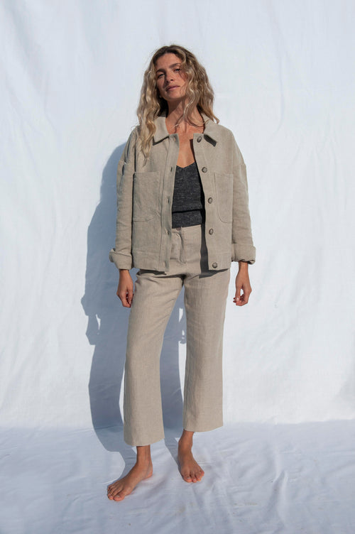 Chloe Linen Jacket Flax