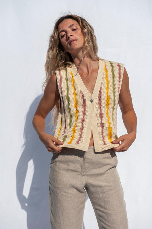 Cora Cotton Vest Stripes