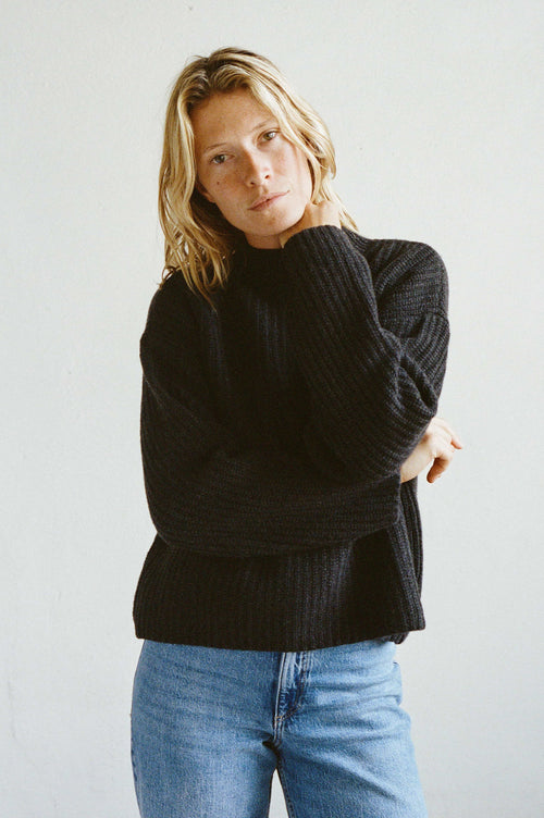 Hanna Recycled Cashmere Sweater Anthracite