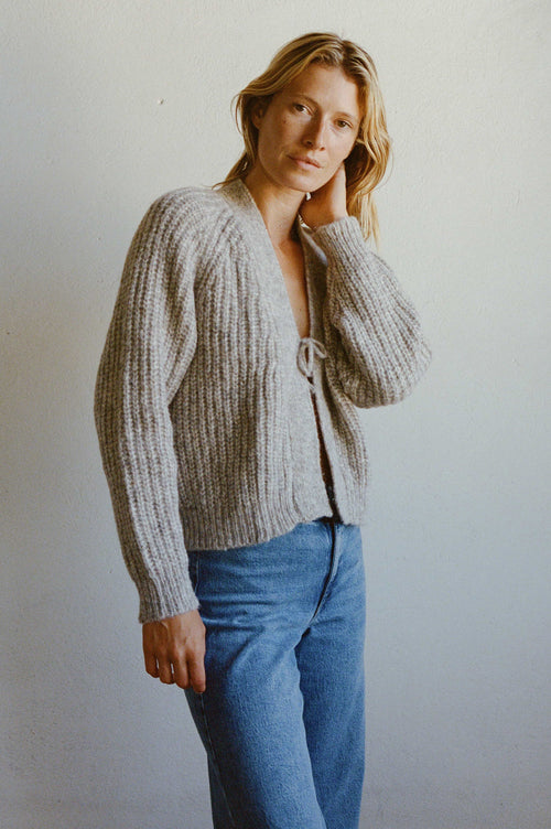 Vincent Cardigan Undyed Light Grey