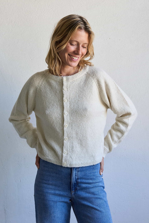 Dolores Knit Cardigan Undyed Ivory