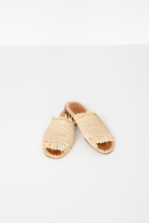 Raffia Slipper Fenja Undyed Straw